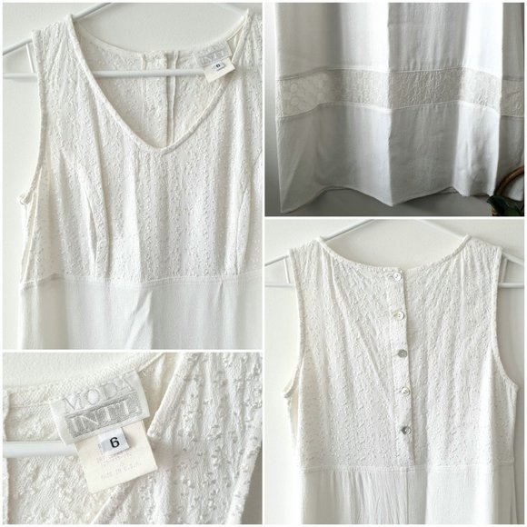 VINTAGE MODA INTERNATIONAL WHITE MAXI DRESS - Picture 4 of 4